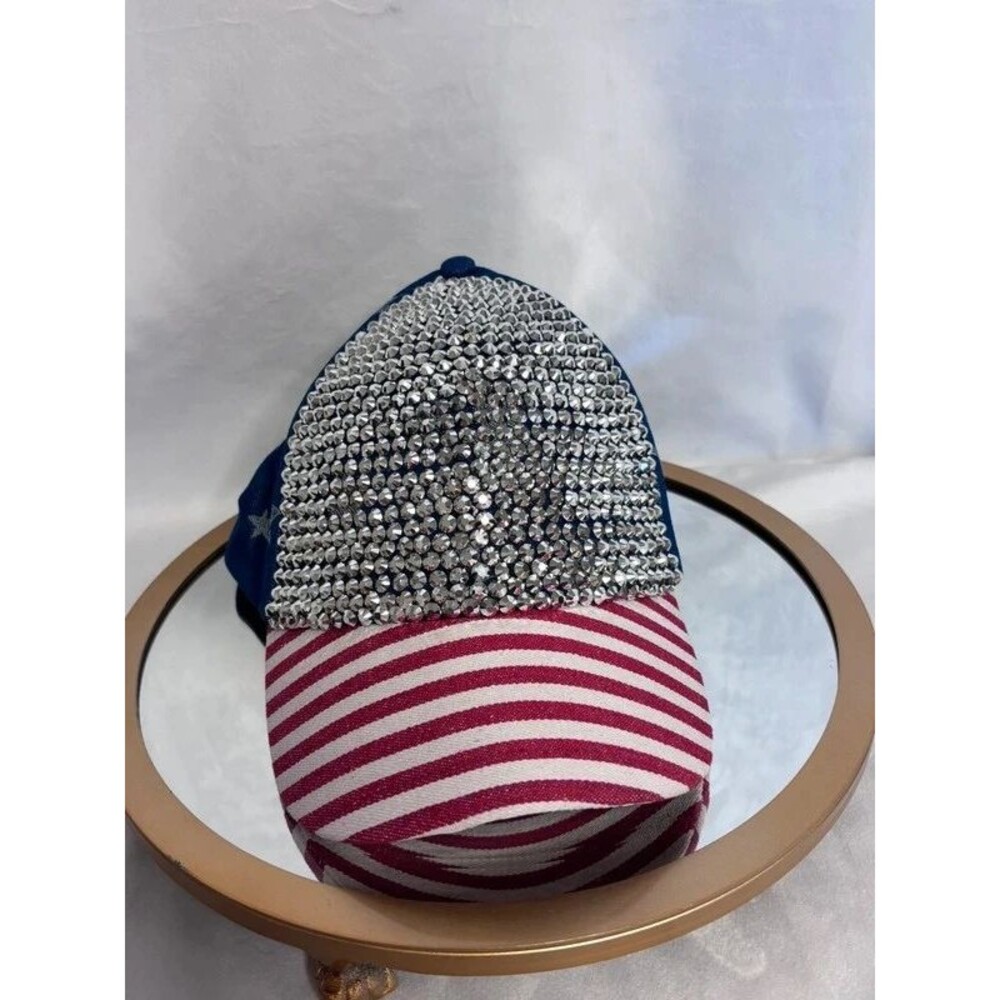 Rhinestone American Flag Baseball Cap D101
